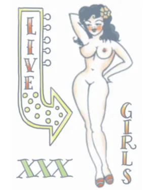 1950s Pin Up Girl Temporary Tattoo