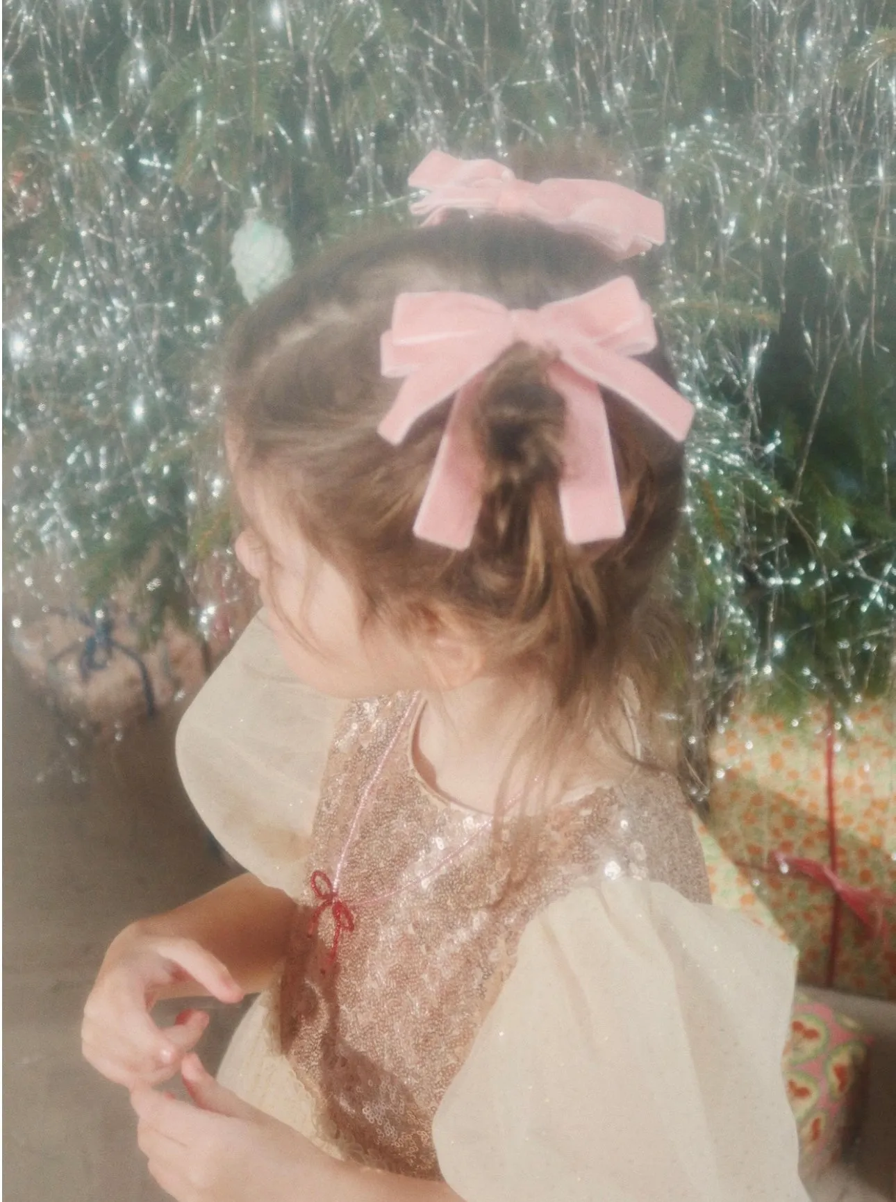 2 PACK VELVET DOUBLE BOW ELASTIC
