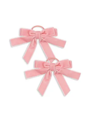 2 PACK VELVET DOUBLE BOW ELASTIC