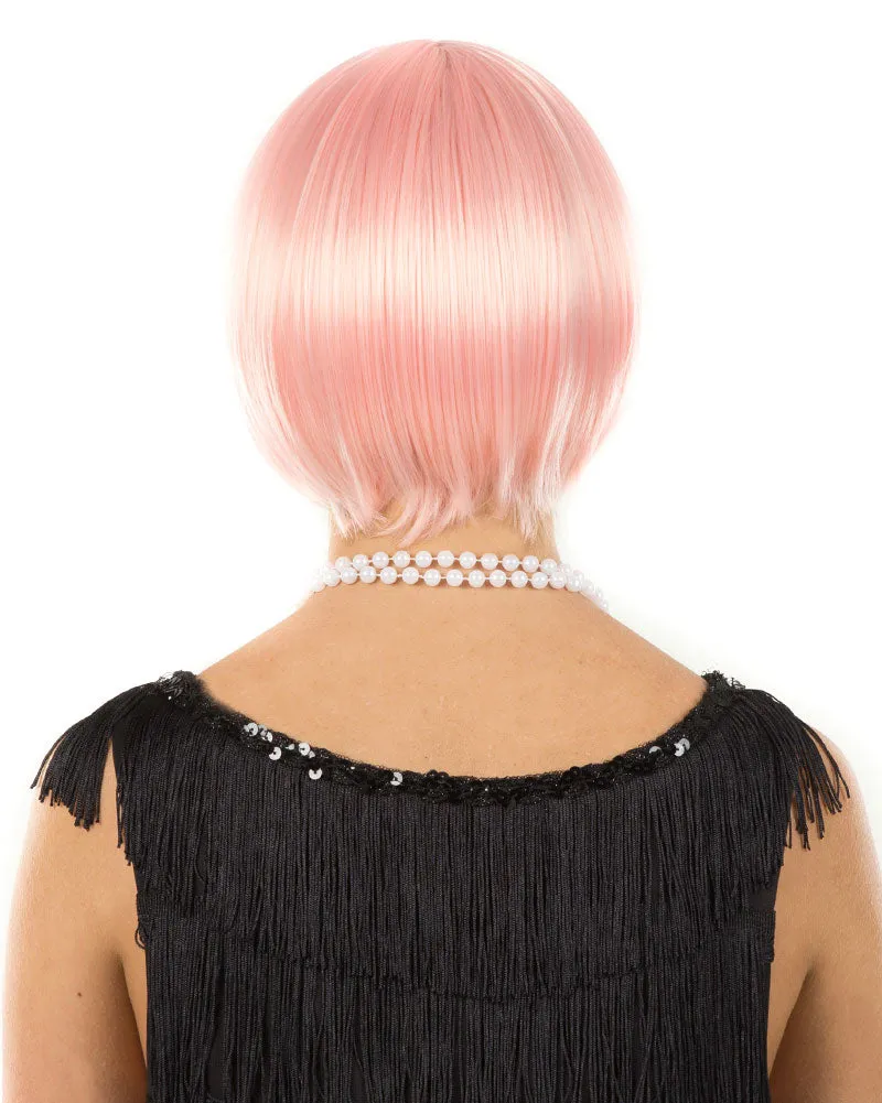 20s Flapper Deluxe Pastel Pink Bob Wig