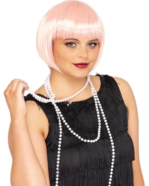 20s Flapper Deluxe Pastel Pink Bob Wig
