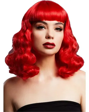 40s Deluxe Fever Bettie Short Red Wig