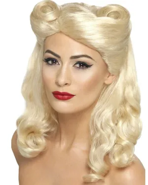 40s Pin Up Blonde Curly Wig