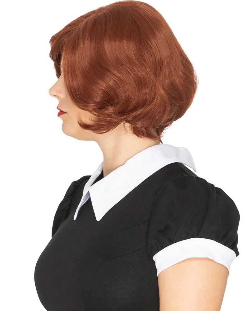 50s Chess Queen Deluxe Auburn Red Bob Wig
