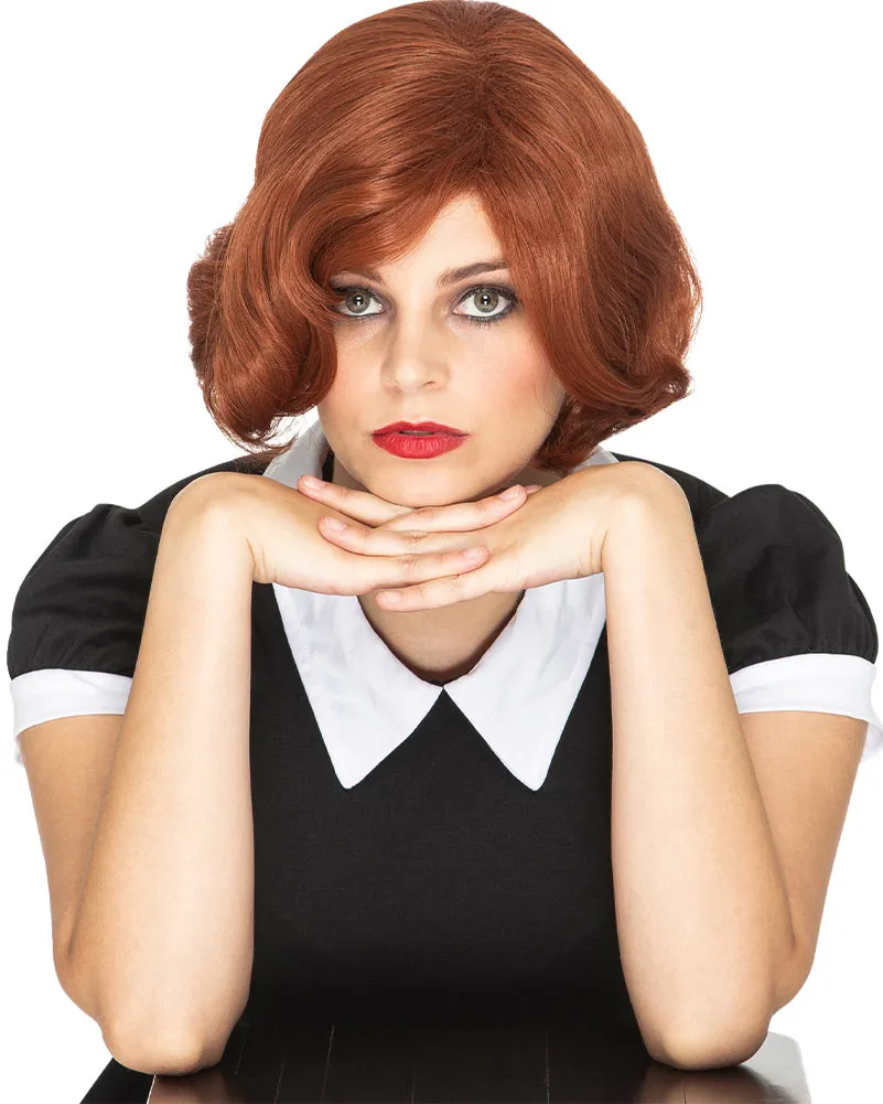 50s Chess Queen Deluxe Auburn Red Bob Wig