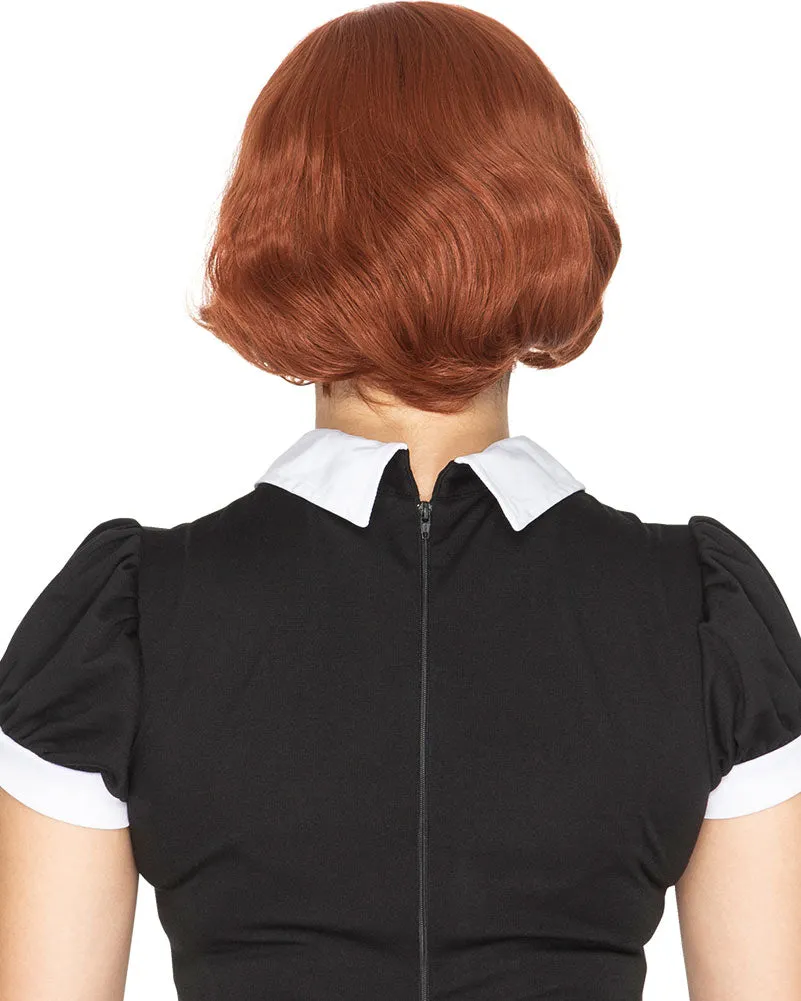 50s Chess Queen Deluxe Auburn Red Bob Wig