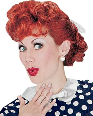 50s I Love Lucy Curly Auburn Wig