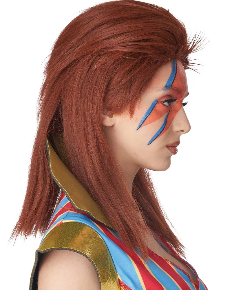 70s Glam Rocker Long Red Wig