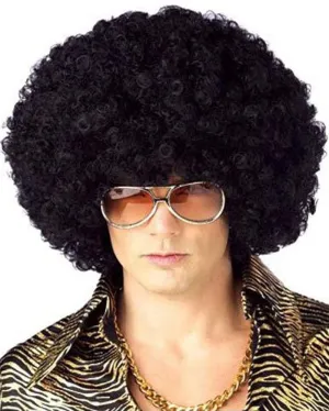 70s Jumbo Curly Black Wig
