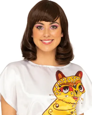 70s The Frida Deluxe Brown Bob Wig