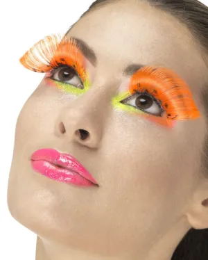 80s Neon Orange Polka Dot Eyelashes