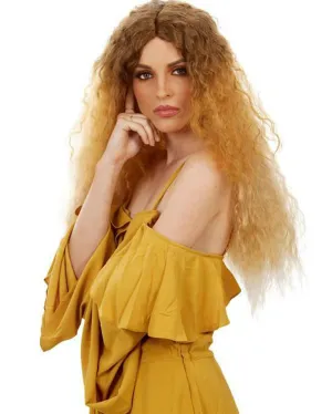 80s RnB Perm Long Brown and Blonde Wig