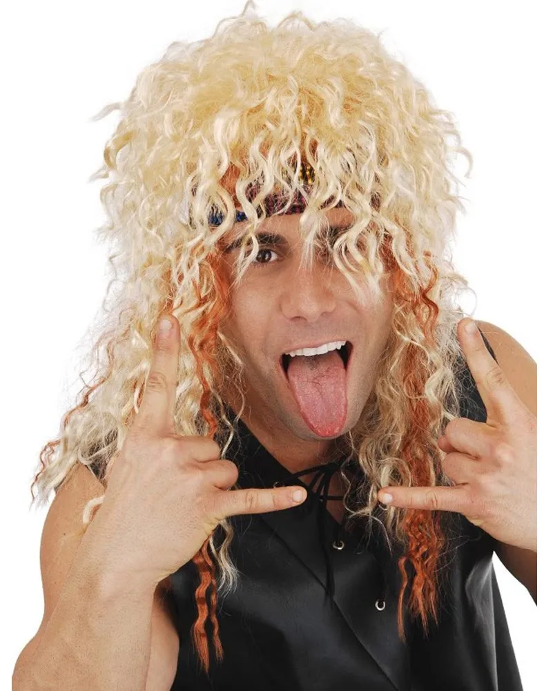 80s Rocker Curly Blonde Wig