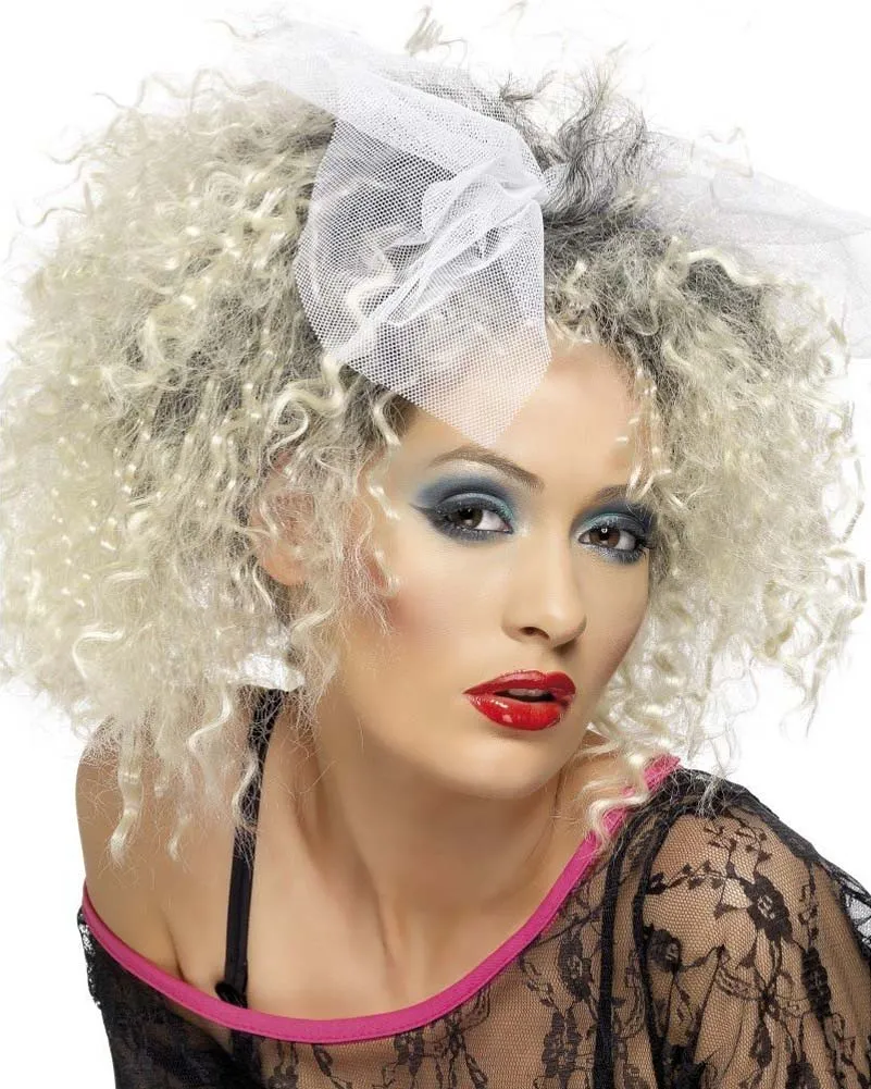 80s Wild Child Short Curly Blonde Wig