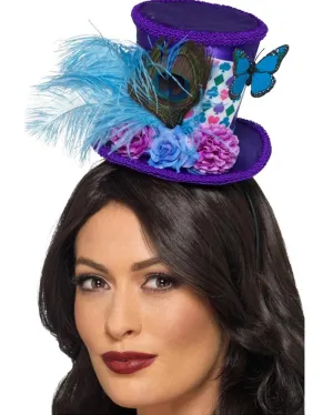 Alice in Wonderland Mad Hatter Mini Feather Hat
