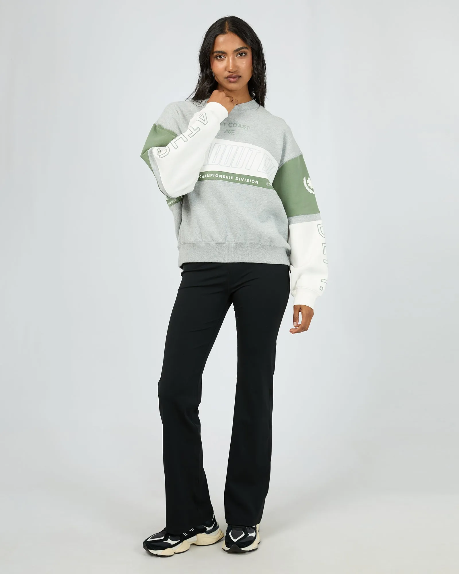All About Eve Performance Slouch Panel Crew Grey Marle