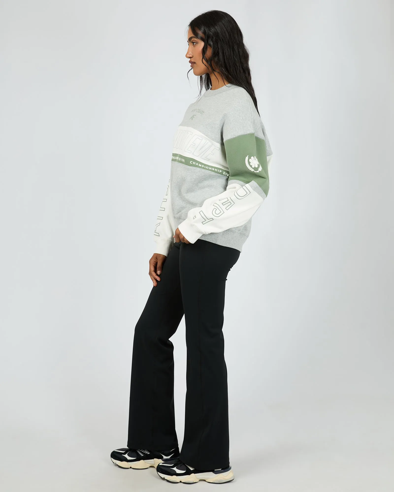 All About Eve Performance Slouch Panel Crew Grey Marle