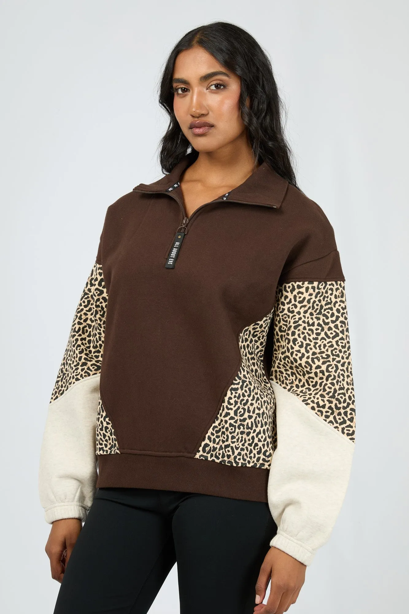 All About Eve Savannah 1/4 Zip Brown