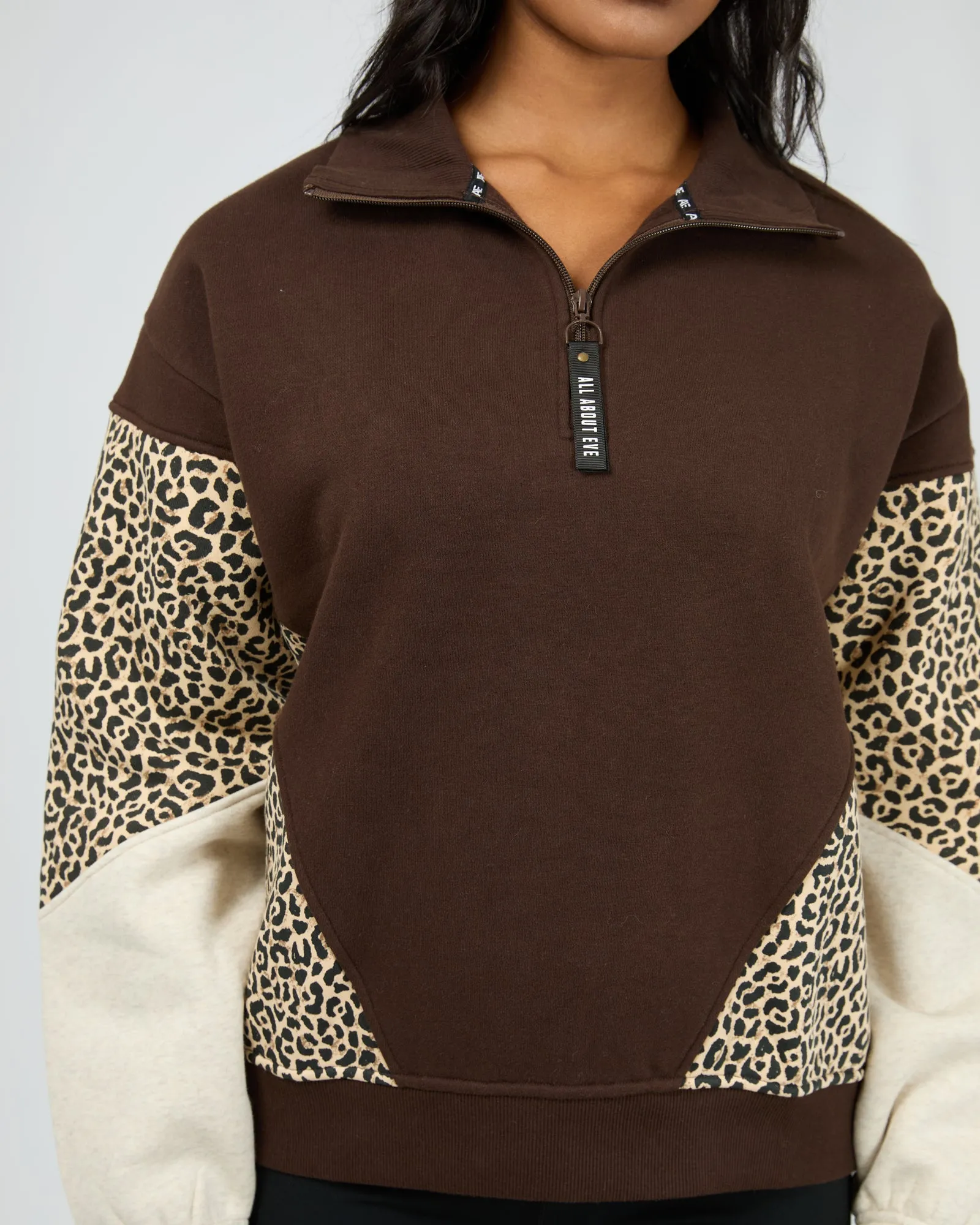 All About Eve Savannah 1/4 Zip Brown