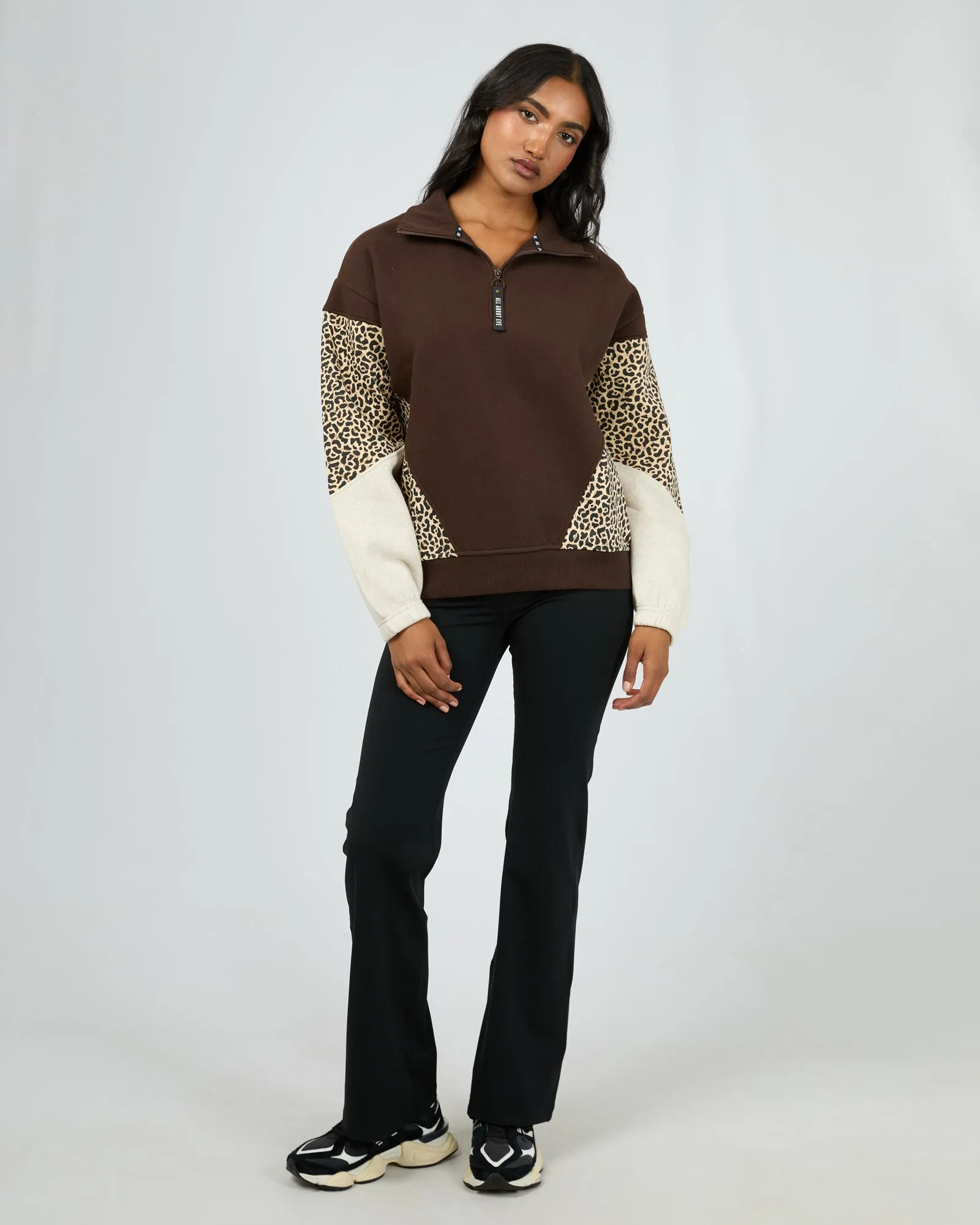 All About Eve Savannah 1/4 Zip Brown