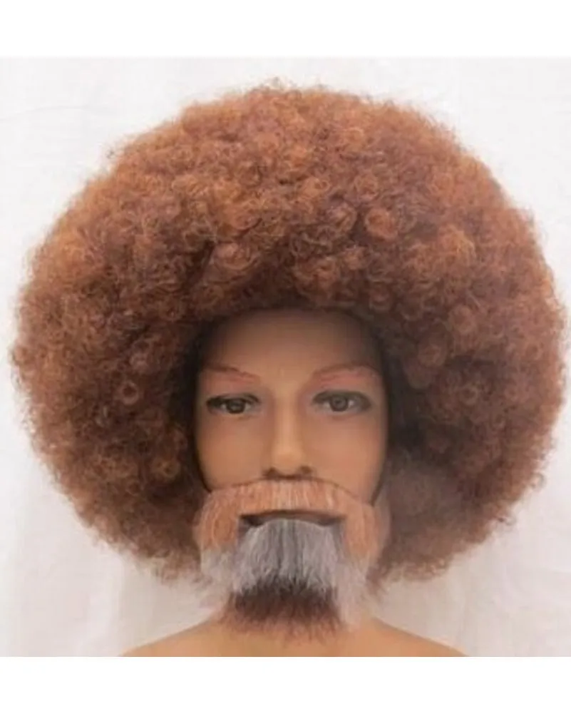 Artist Brown Curly Wig Beard and Moustache