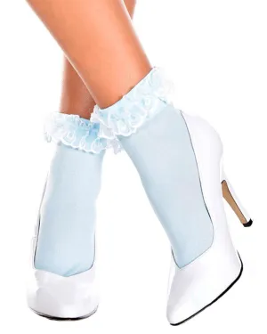 Baby Blue Ruffle Top Ankle Socks