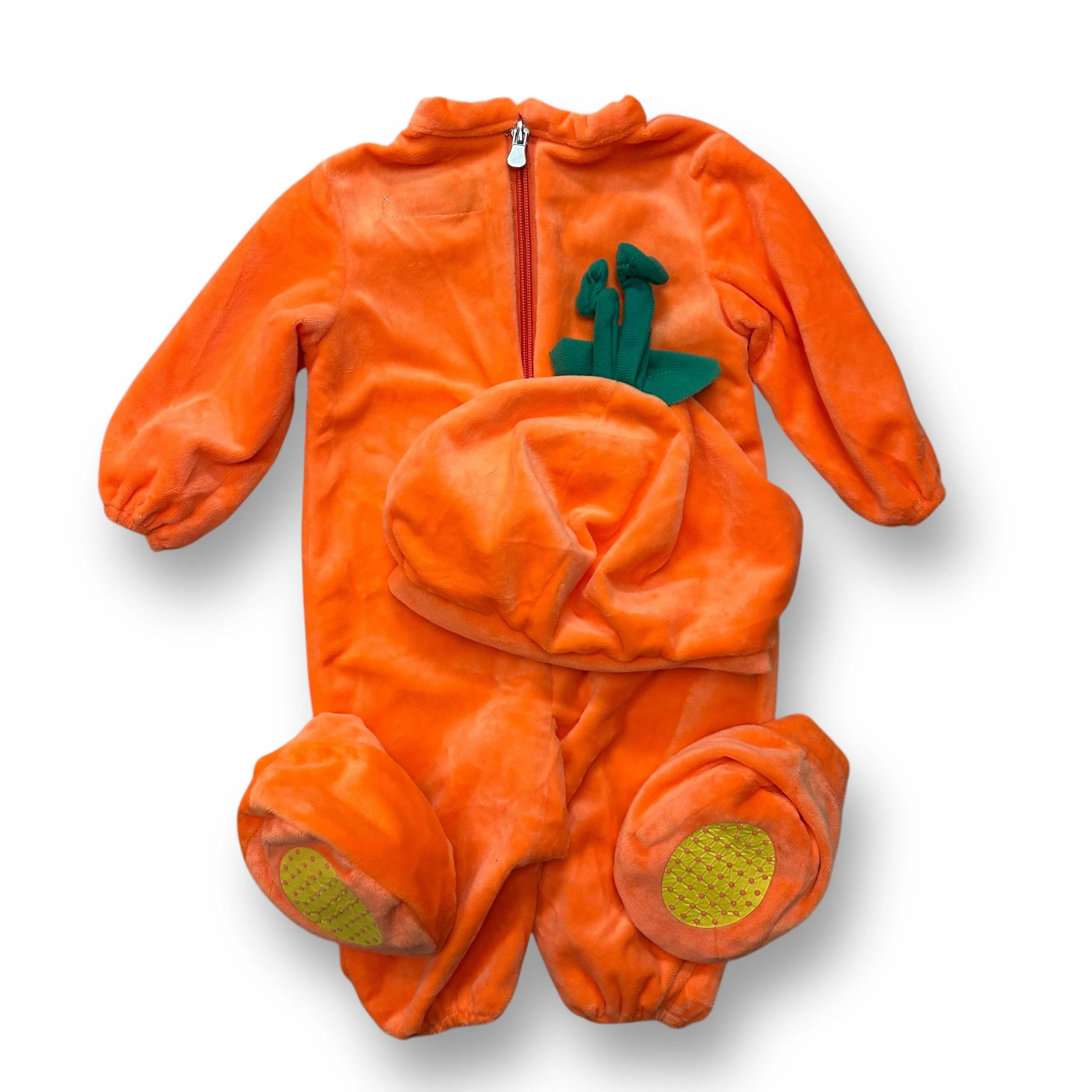 Baby Size 6-9 Months 4-Pc Velour Snap-Bottom Pumpkin Costume