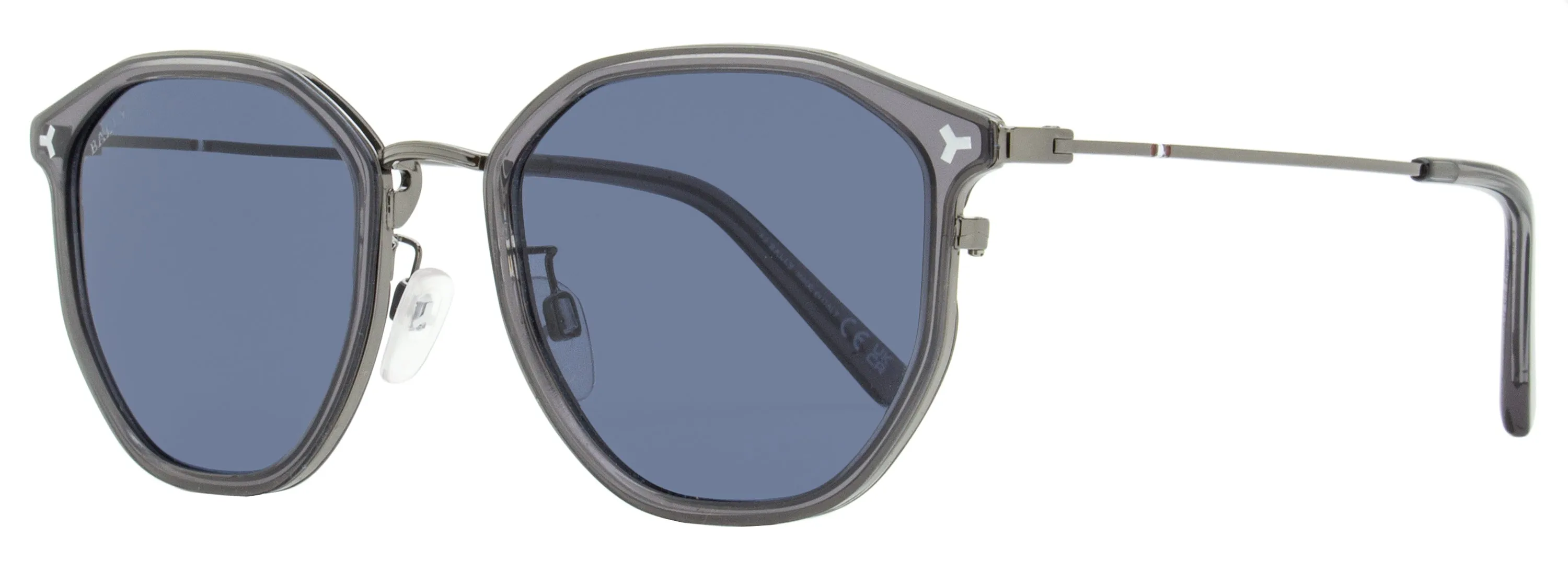 Bally Men's Geometric Sunglasses BY0099H 20A Gunmetal/Gray 54mm