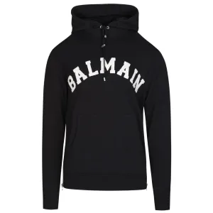 Balmain Black College Logo Hoodie