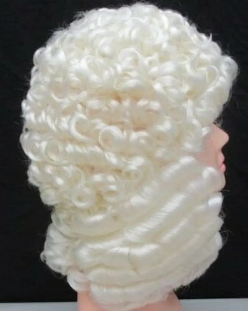 Barrister Curly White Wig