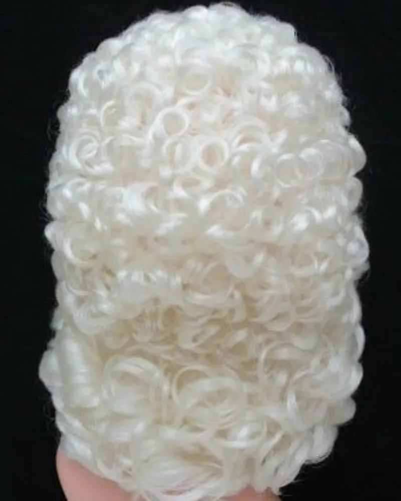 Barrister Curly White Wig