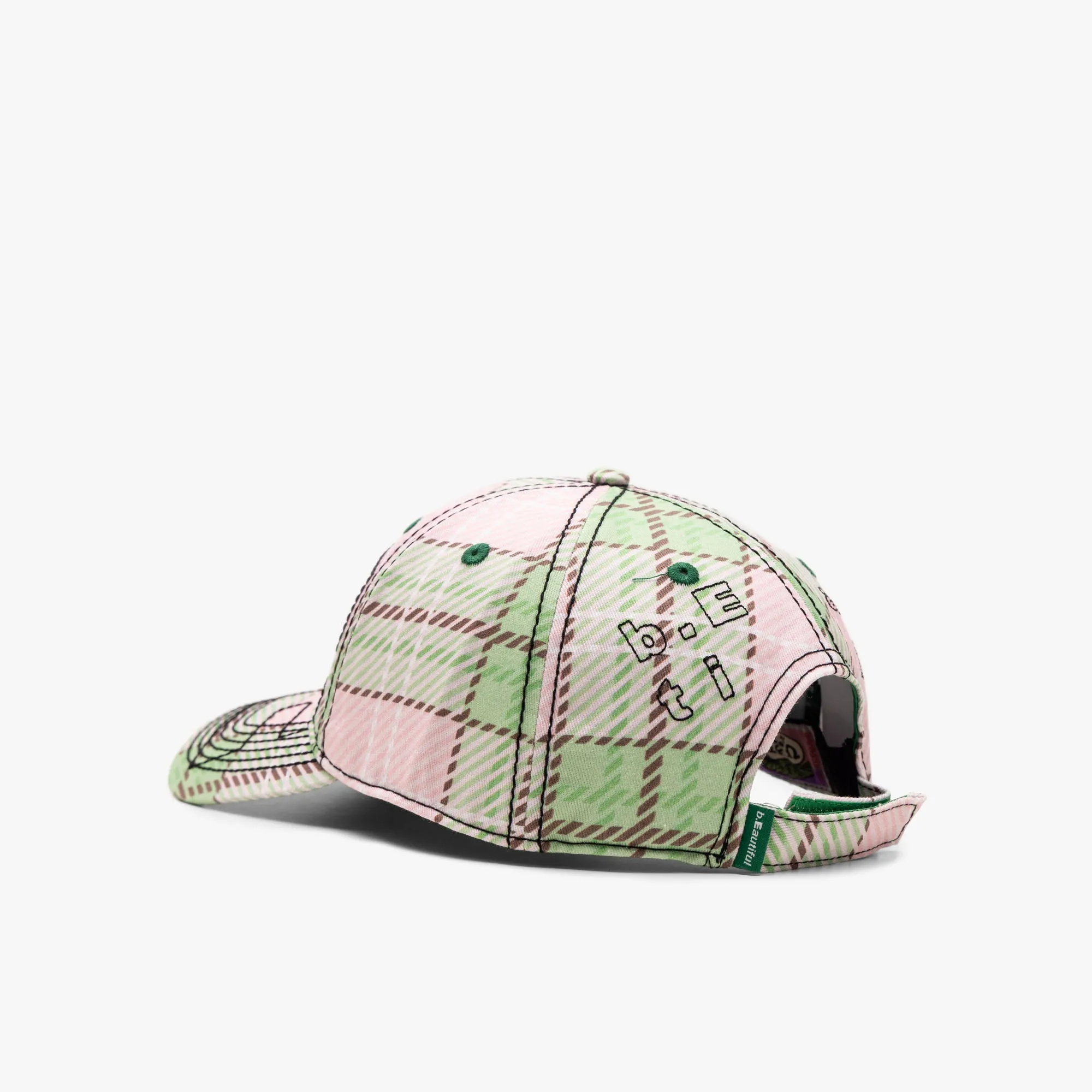 b.Eautiful Vapor 6 Panel Hat / Sakura Tartan