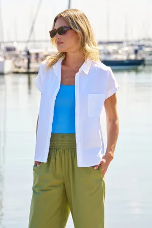 Betty Basics Mara Short Sleeve Shirt White