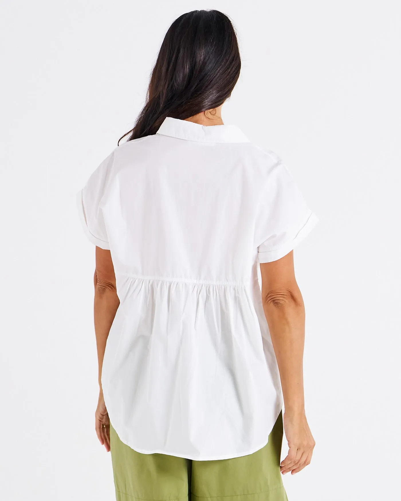 Betty Basics Mara Short Sleeve Shirt White