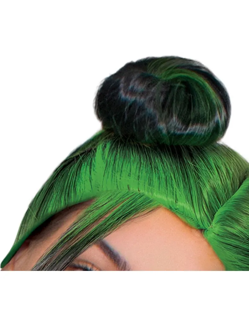 Billie Eilish Double Green and Black Bun Wig