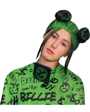 Billie Eilish Double Green and Black Bun Wig