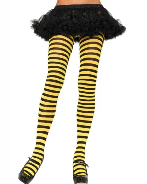 Black and Yellow Striped Tights