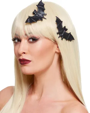 Black Bat Hair Clips Pack of 2
