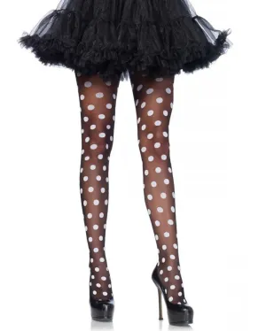 Black Tights with White Polka Dots