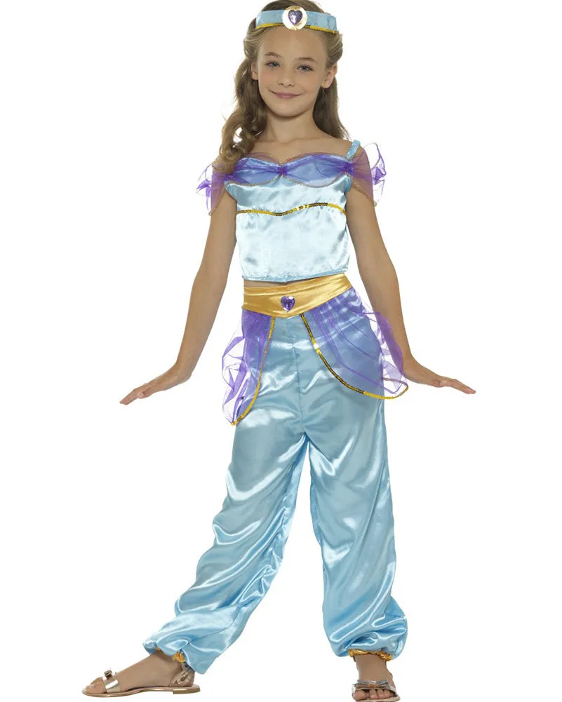 Blue Arabian Princess Girls Costume