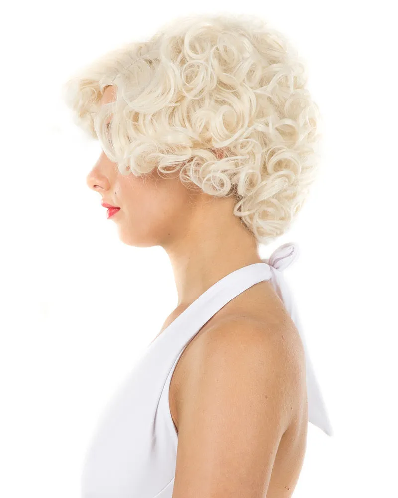 Bombshell Deluxe Short Curly Blonde Wig