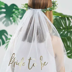 Botanical Hen Party Eucalyptus Bridal Crown with Veil