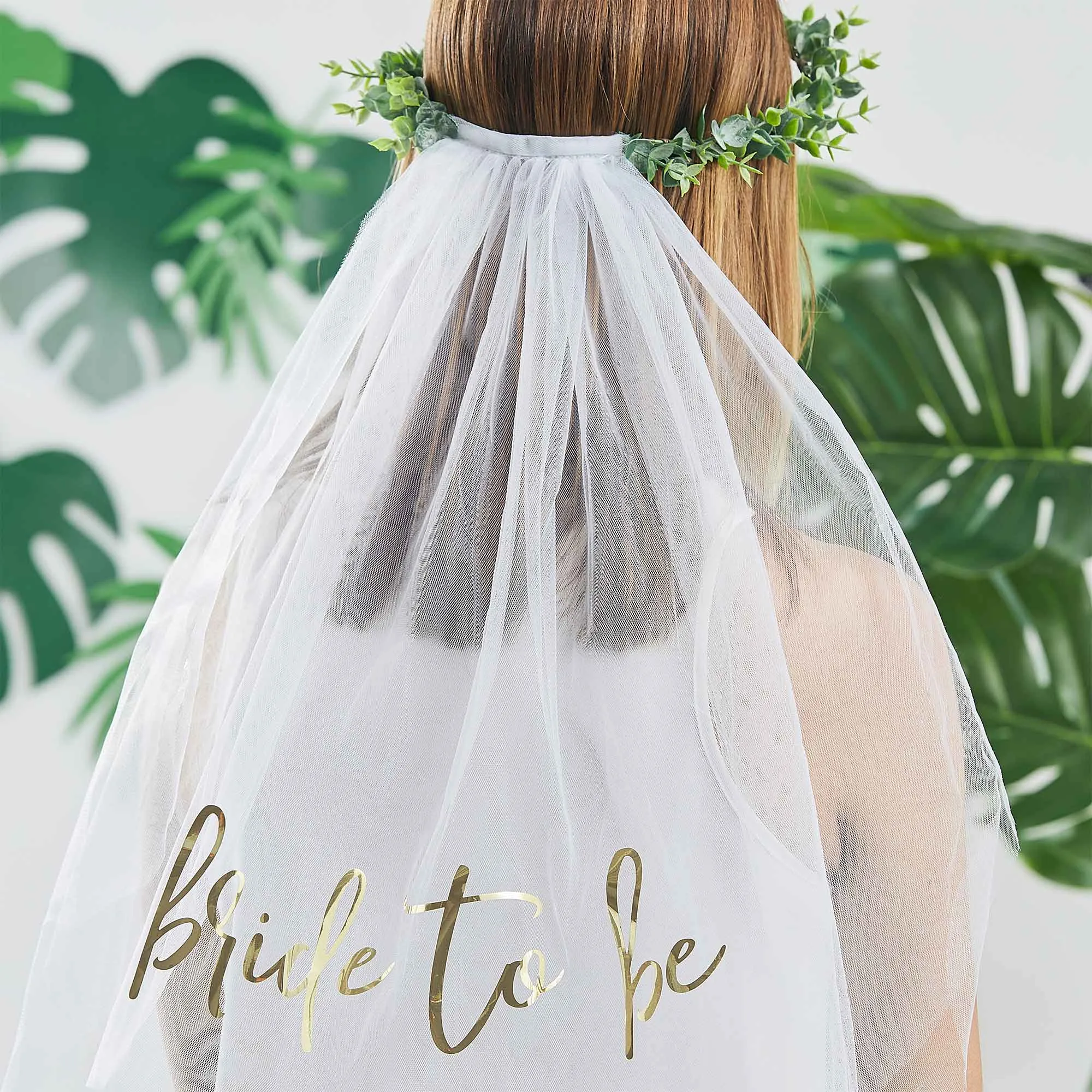 Botanical Hen Party Eucalyptus Bridal Crown with Veil