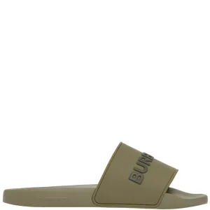 Burberry Khaki Logo Sliders