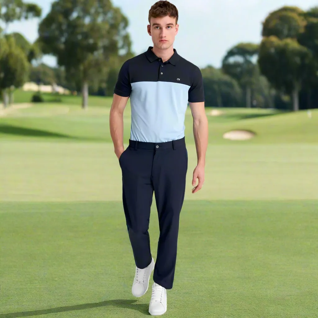 Calvin Klein Colour Block Polo Shirt - Navy/Blue
