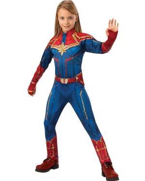 Captain Marvel Hero Suit Deluxe Girls Costume