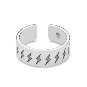 Carter Gore Lightning Bolt Engraved Ring Sterling Silver