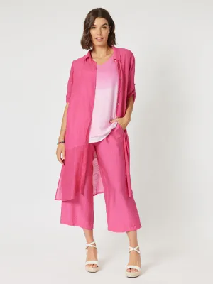 Clarity Long Duster Shirt Hot Pink