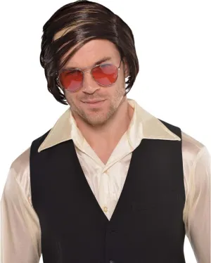 Comb Over Short Brown Wig