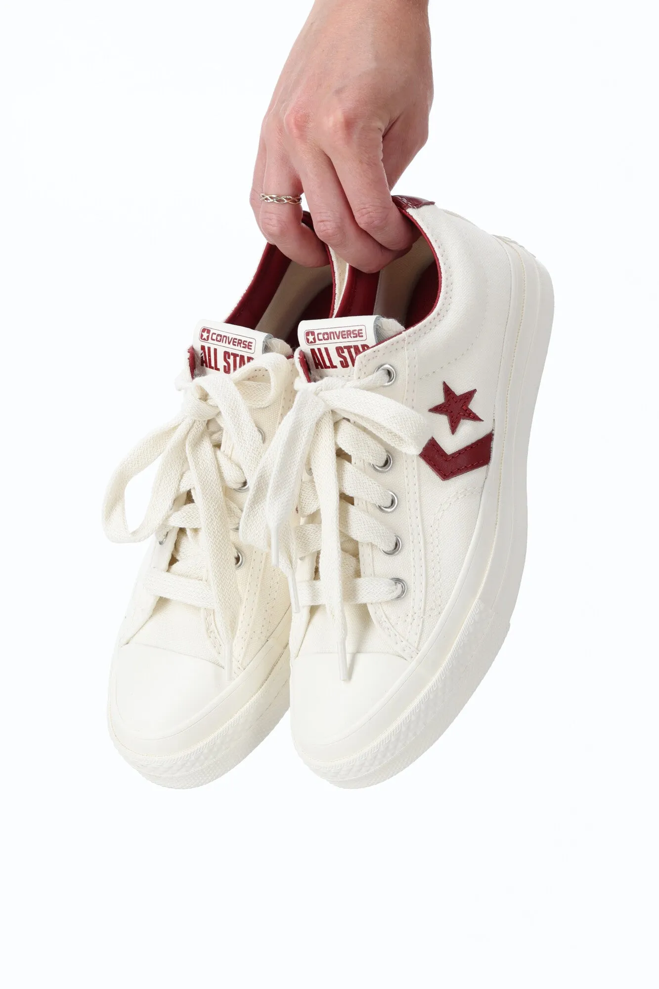 Converse Unisex Star Player 76 Archival Athletics Low Top Egret/Park Red